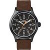 Мужские часы Timex Expedition Scout 40 с коричнево-черным кожаным ремешком 40 мм Водонепроницаемые