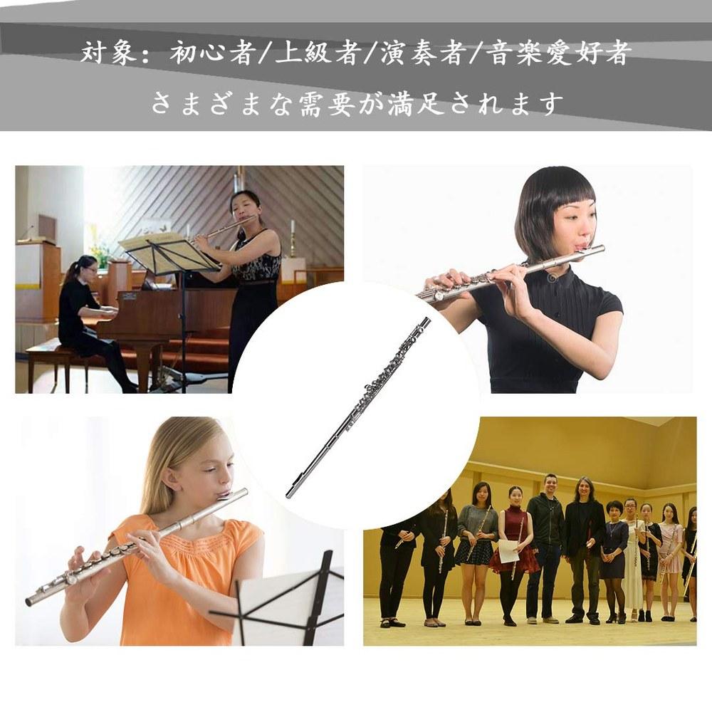 Seika 16-Hole C Key Flute Set Nickel-Plated White Copper for Beginners and Advanced Music Enthusiasts