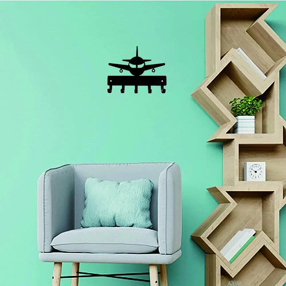 1шт. Вешалка для ключей "Самолет №1" - 6 дюймов в ширину, металлическое настенное искусство для любителей авиации