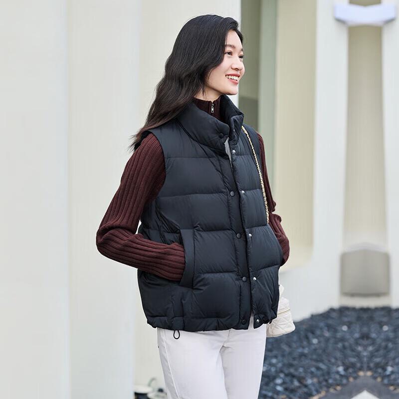 Tanboer Women's Stand Collar Loose Fit Down Vest