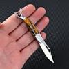 Portable Mini Pocket Knife Disassembly Quick Stainless Steel Wooden Handle  Keychain Folding Fruit Knife Camping Survival Tool