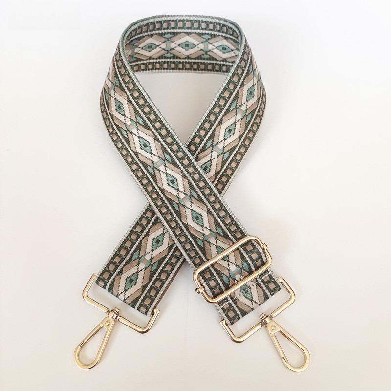 Рюкзак женский, аксессуары, плечевой ремень с этническим узором, многоцветный, ременная лента для сумки, регулируемая, расширяющаяся, металлический крючок