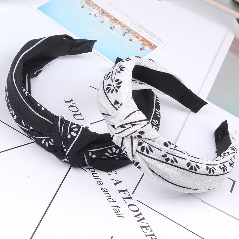 Women Fashion Elegant Cloth Knotting Fashion Leaves Wide Hairband Headband Hair Accessories