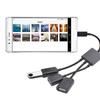 3 In 1 Micro Usb Type C Hub Male To Female Double Usb 2.0 Host Otg Adapter Cable