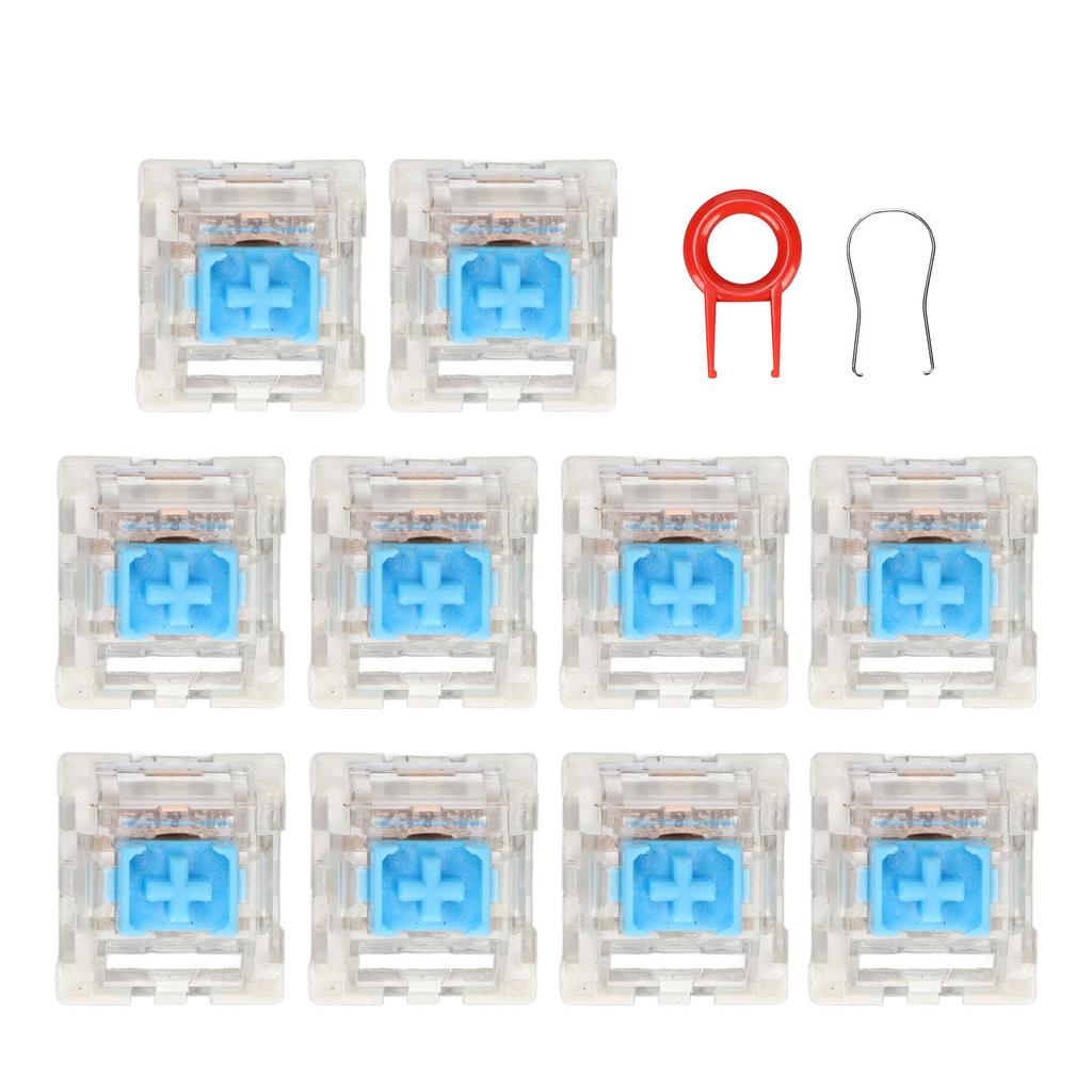 10Pcs Keyboard Switches Blue Switch Exquisite Structure for Replacement DIY Mechanical