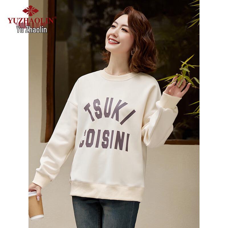 Yu Zhaolin Women's Casual Letter Print Loose Sweatshirt