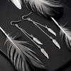 Chic Vintage Feather Leaf Tassel Earrings Chain Lightweight Dangle Design for Fashion-Forward Style Perfect Daily Wear & Evening Party Accessories