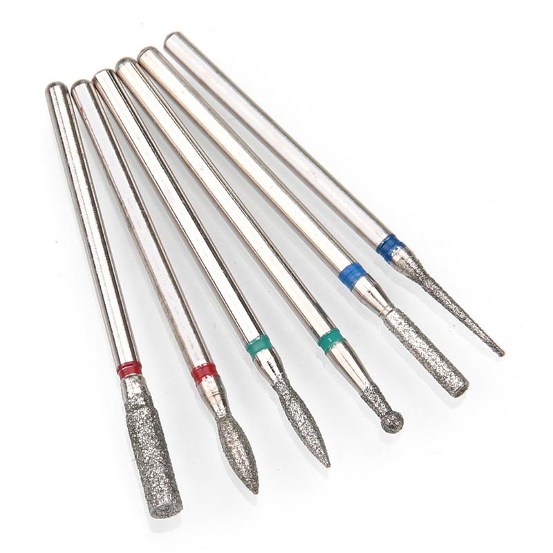 6 шт. алмазные фрезы для ногтей, набор сверл для маникюра, аксессуары для педикюра, электрическая машина, кисточка для ногтей, инструменты для заусенцев
