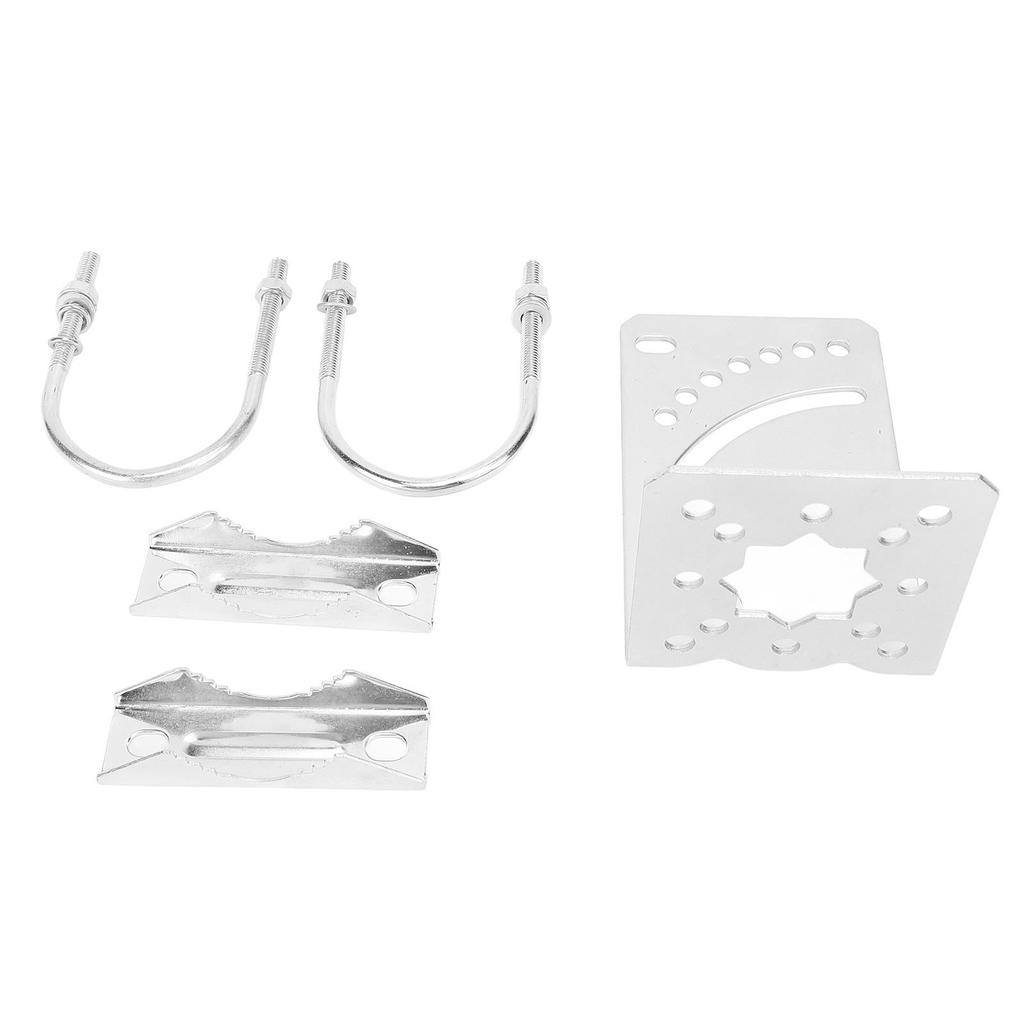 Antenna Mast Clamp with U Bolts Silver Angle Adjustable Galvanized Stainless Steel Antenna Pole Clam