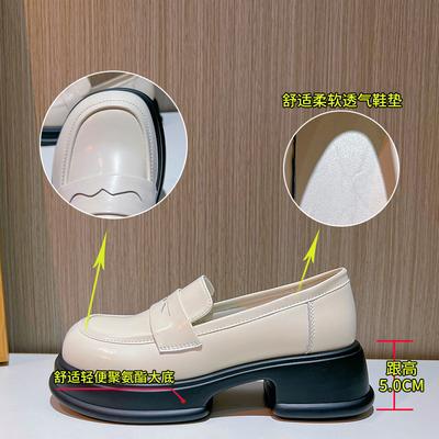 Кожаные лоферы женские 2025 весна и лето новые британский стиль маленькие кожаные туфли женские повседневная мода одинарные туфли трендовые универсальные женские