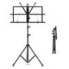 Folding Music Stand, Lightweight, Black, Metal, Tripod, Adjustable Music Stand with Clamp and Clips, Foldable Height 50-150cm, Adjustable Reading Stan