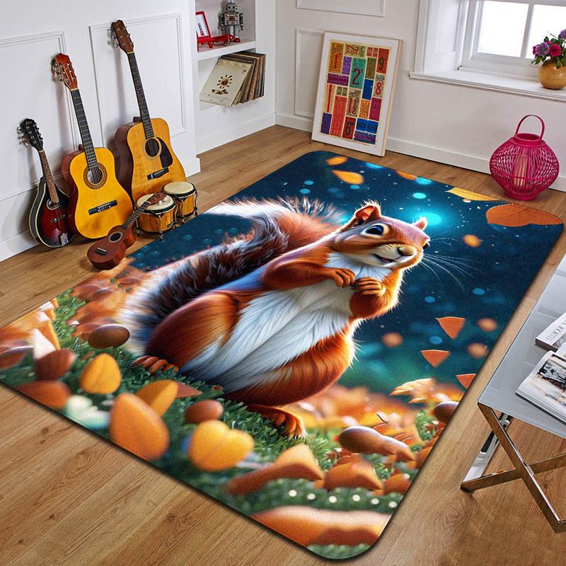 S-squirrel Printed Carpet Fashion Yoga Mat Non-Slip Carpet Bedroom Decoration Outdoor Carpet Bedroom Birthday Gift