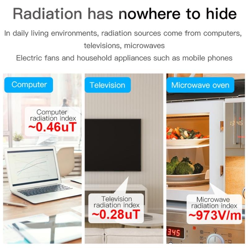 Измеритель электромагнитного поля Тестер радиации Анализаторы ЭДС Обнаружение радиации Точный мониторинг Удобный для пользователя дисплей