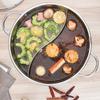 Double Flavor Hot Pot Stainless Steel Split Hot Pot with Anti-Scald Handles Chinese Induction Shabu Hot Pot for Kitchen Stove