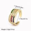 Nidin New Style Inlaid Colorful Zircon Multilayer Open Rings For Women Men Light Luxury Adjustable Finger Jewelry Wedding Gifts