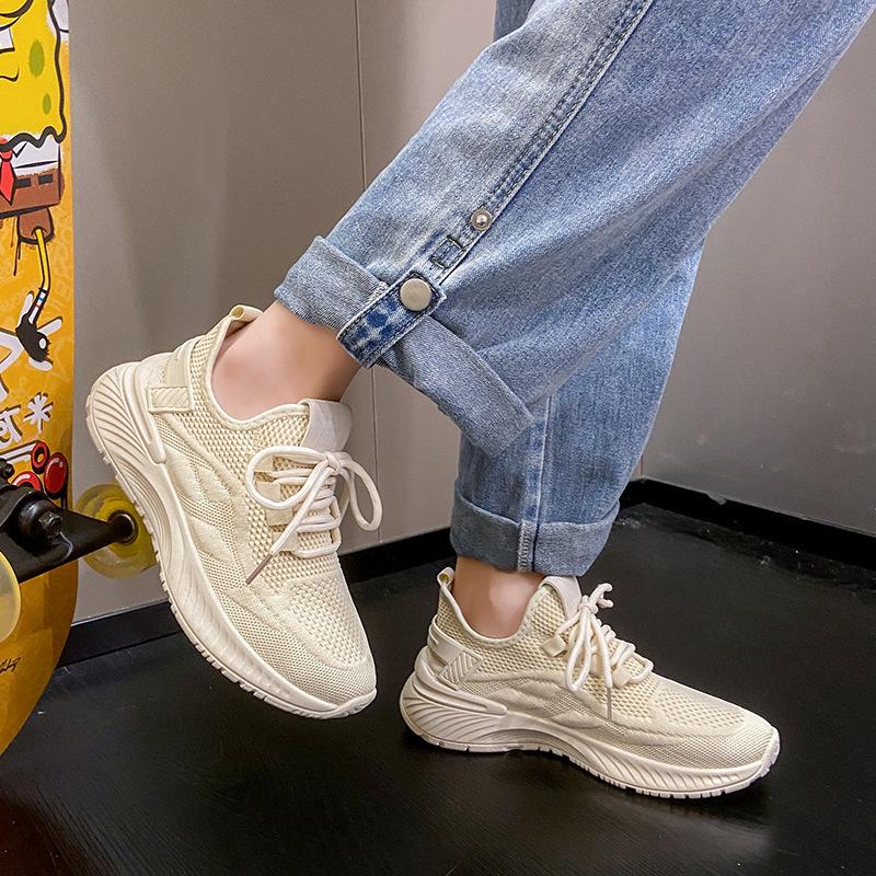 Новые летние женские кроссовки Fly Woven Mesh, дышащие легкие сетчатые туфли, повседневные износостойкие туфли с мягкой подошвой