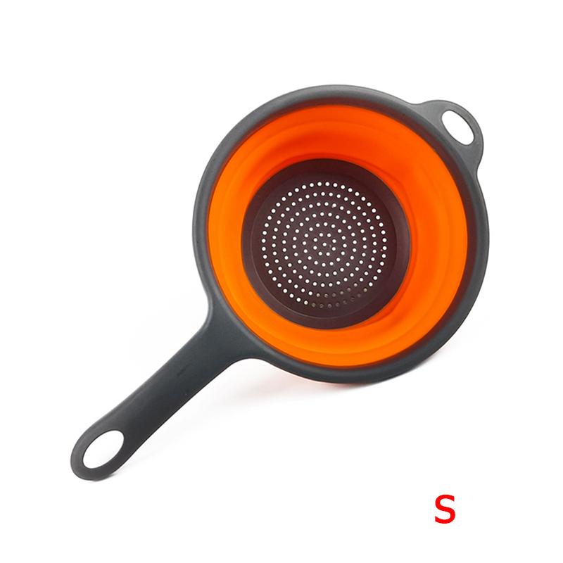 LMETJMA Силиконовый складной дуршлаг с ручкой для кухни, складной дуршлаг для слива пасты, овощей, фруктов JT111