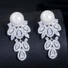 WWJ Top Quality Tiny Leaf Drop Cubic Zirconia Earrings Jewelry for Women