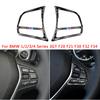 2pces For B/MW 1/2/3/4 Series F20 F21 F30 F32 F34 Carbon Fiber Steering Wheel Button Frame Trim Cover Car Interiors Decoration Sticker