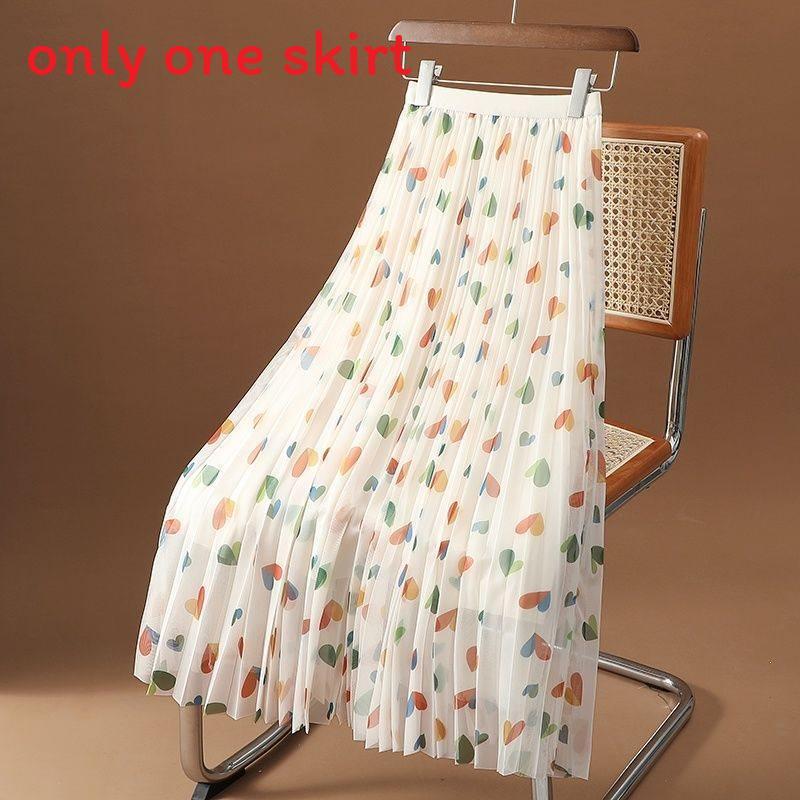 Abstract Ink Brush Printed Midi Skirt With Stretch Fabric For Plus Size Women
