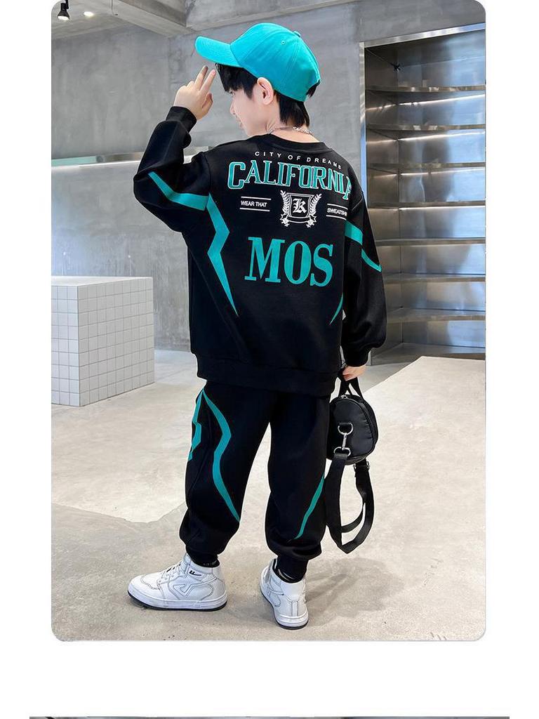 2025 Осенний спортивный костюм для мальчиков: Модный свитер для детей среднего и старшего возраста