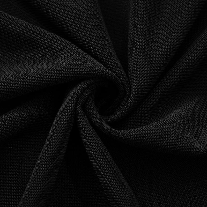 Женская прозрачная однотонная футболка с высоким воротником и длинным рукавомadika Q24TP607