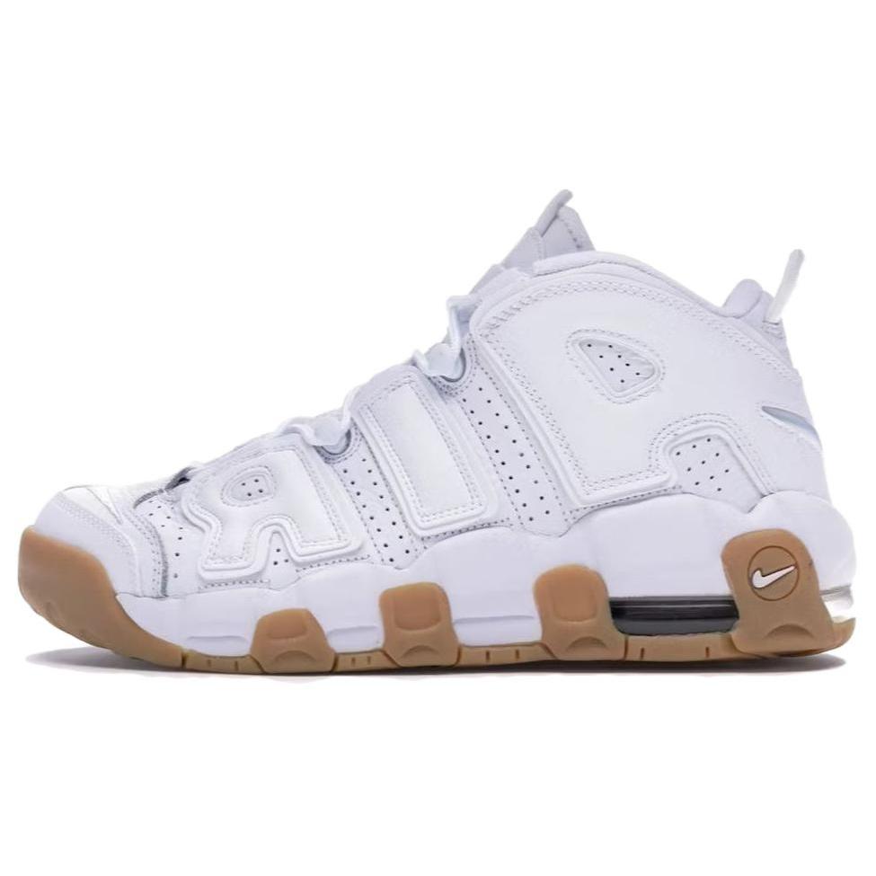 Nike Air More Uptempo Grade School 'Белый с коричневым' (унисекс) Белые / Коричневые Детские Баскетбольные Кроссовки 415082 101