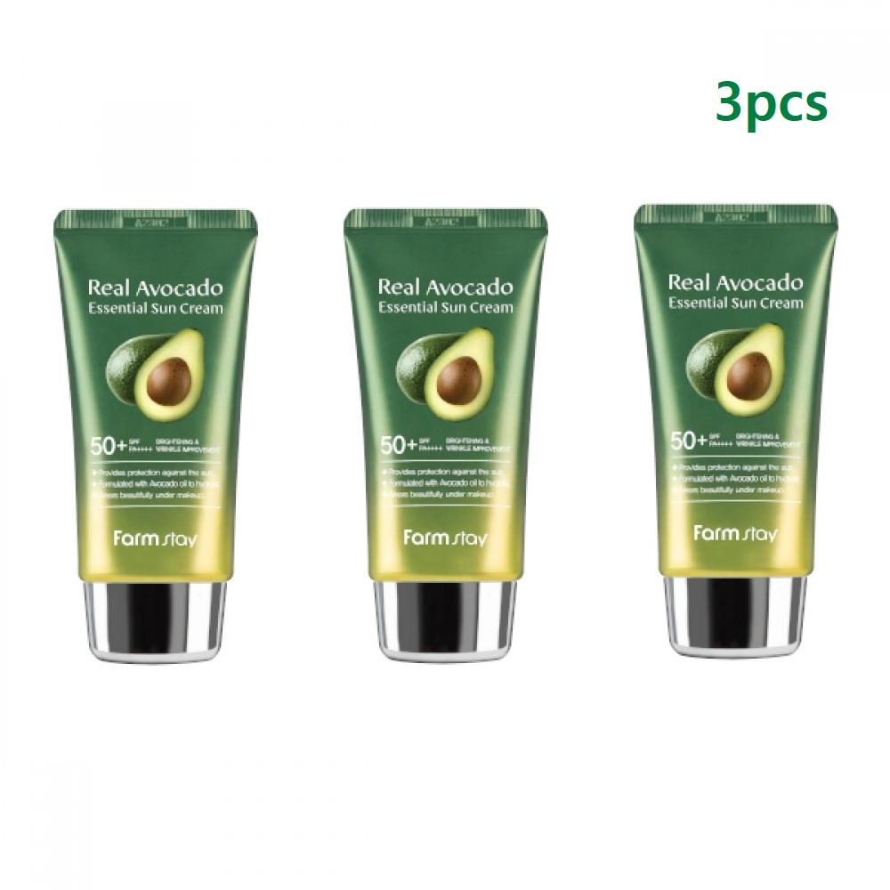 FARM STAY Real Avocado Essential Sun Cream SPF50+ PA++++ 70g+RANDOM GIFT