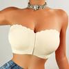Бюстгальтеры без бретелек для женщин, беспроводная застежка спереди, бюстгальтер-бандо, бесшовный пуш-ап, бюстгальтер-бралетты, собирающийся в сборку