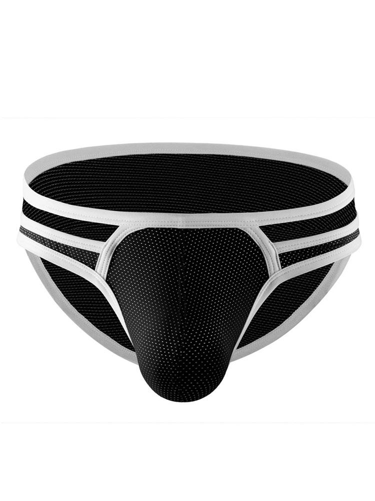 Мужские Трусы Низкой Посадки Пэчворк Бикини Нижнее Белье Сексуальные С Вырезами Дышащие Мужские Трусы С Выпуклым Карманом Чехол Трусы