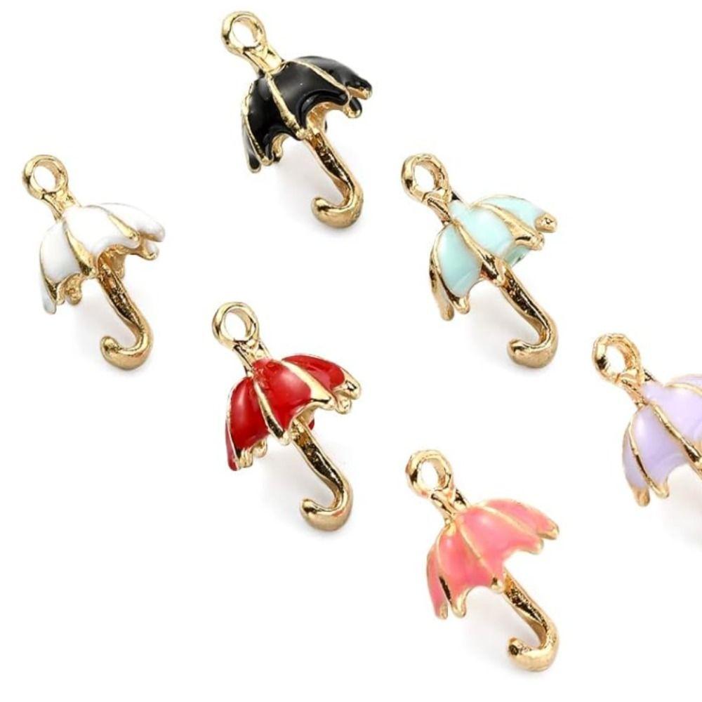 30pcs 3D Umbrella Vintage Bumbershoot Hanging Charms 6 Colors Enamel Charms DIY Jewelry Making
