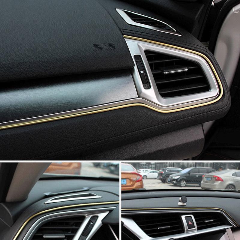 1pcs Car Moulding Decoration Flexible Strips Universal 5M Interior Auto Mouldings Car Cover Trim Dashboard Door Car-styling Red