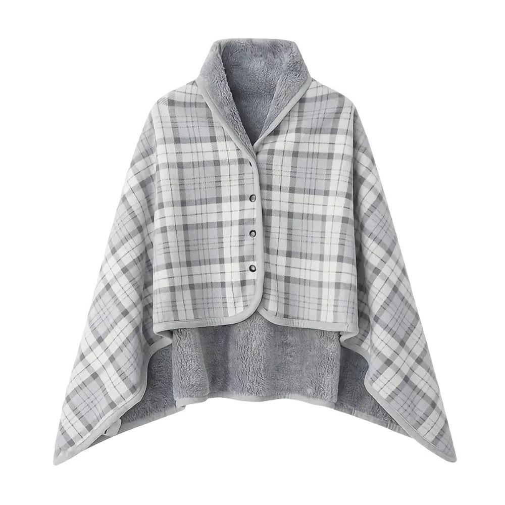 140*100cm Plush Stripe Warm Shawl Thicken Wearable Scarf Women Soft Flannel Blanket Shawl  Winter