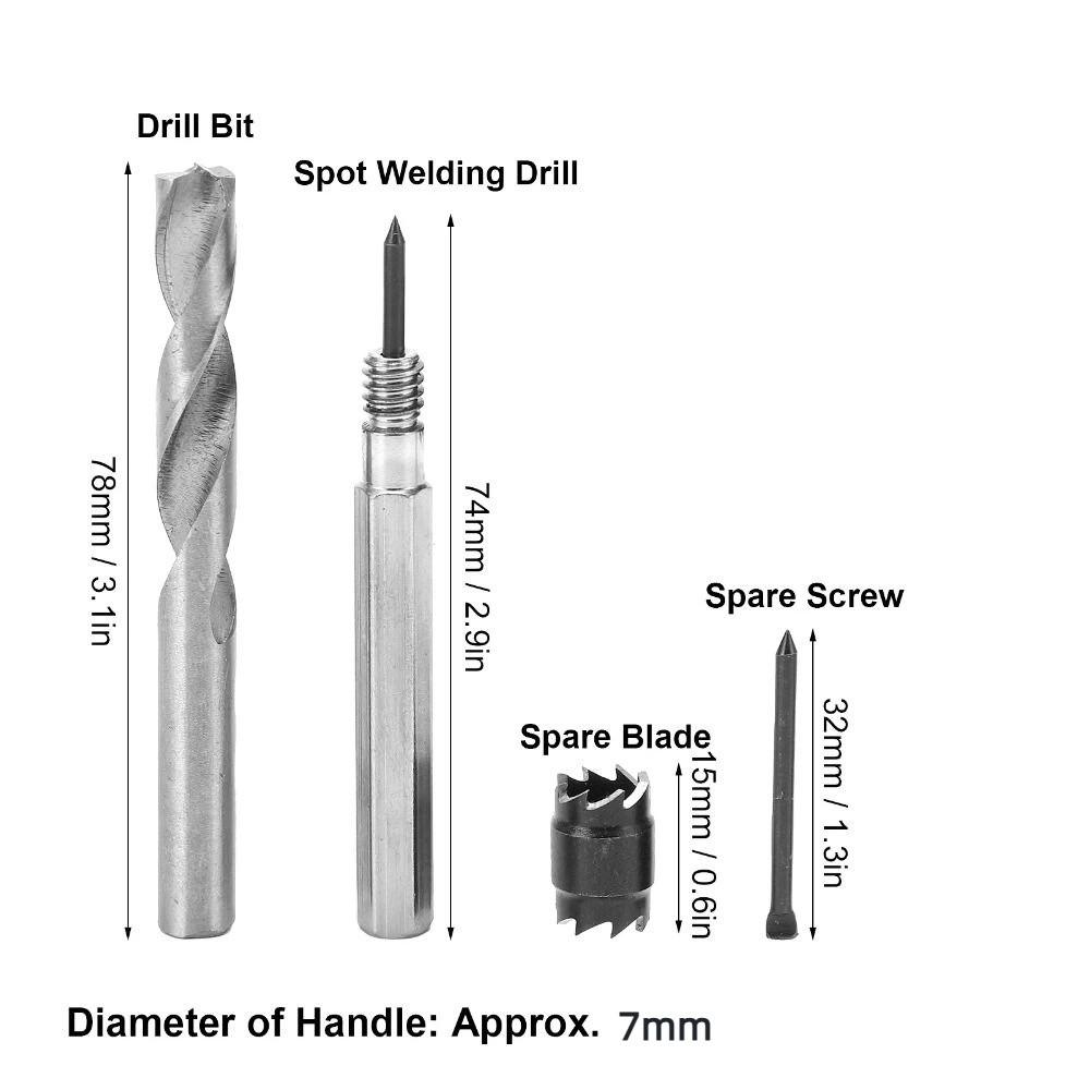 10Pcs 3/8" and 5/16" Sizes Spot Weld Cutter Set Hex Shank for Power Drill Rotary Spot Weld Cutter High Speed Steel (HSS)