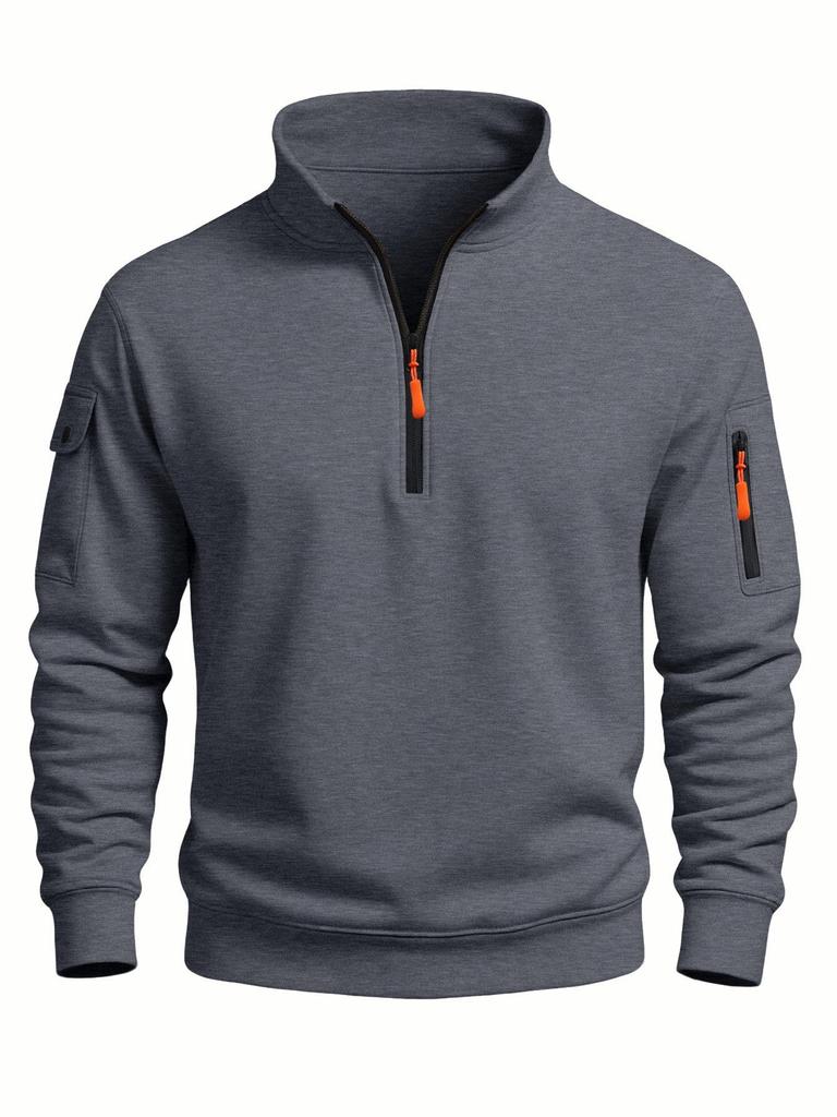 Мужская спортивная толстовка с воротником-стойкой Весна-Осень 2025 - Повседневный топ