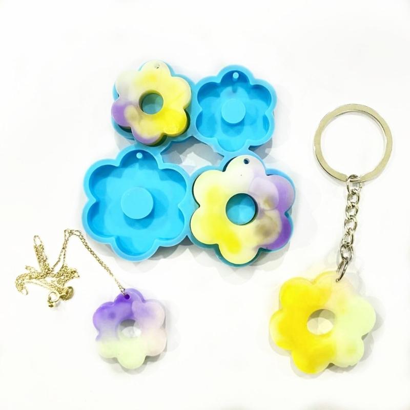 Jewelry Casting Molds,Silicone Pendant Resin Molds Flower Epoxy Resin Casting Mold for Earrings Necklace Keychain Making