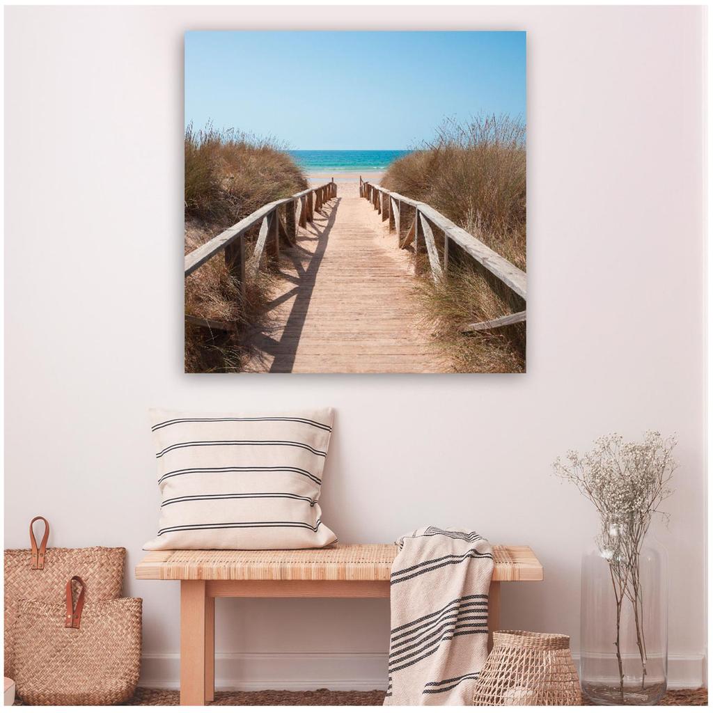 Les Trésors De Lily [A2865] - Фотохолст 'Bords de Mer' синий (пляж - деревянный мост) - 90x90см