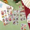 5pcs Christmas Thematic Sticker Ornament Santa Claus Christmas Deer Children Notebook Decoration Sticker