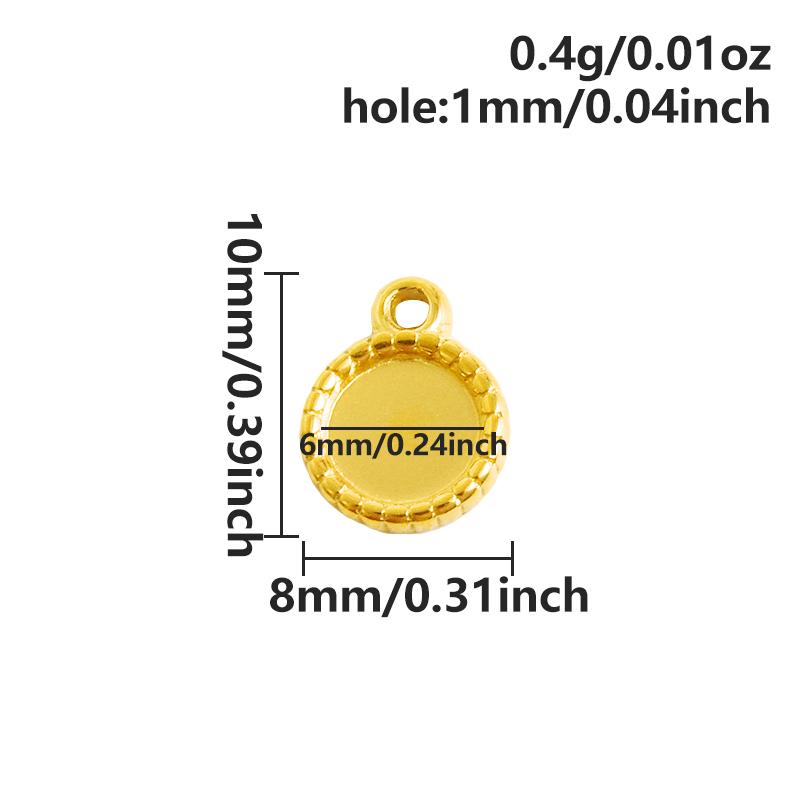 6pcs Heart Square Water Droplet Oval Cabochon Base Setting Pendant Stainless Steel Charms For Jewelry Making Bulk DIY Materials