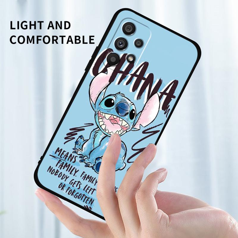 OHANA Stitch Cute для Samsung Note 20 10 Ultra Plus A31 A14 A12 A70 A34 A25 A04 A05 A15 A24 5G черный чехол для телефона