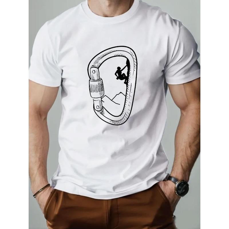 European Sizes Men'S Outdoor Sports T-Shirt, Loose And Easy Short-Sleeve Summer Breathable Pullover, Print Top for Climbers And Hikers