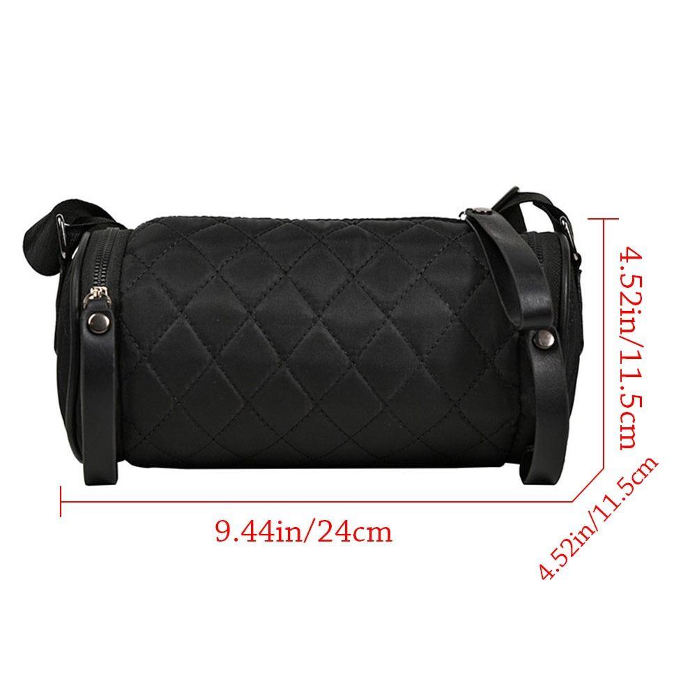 Women Diamond Lattice Cylinder Pillow Bag Crossbody Handbag Shoulder Bag Messenger Satchel