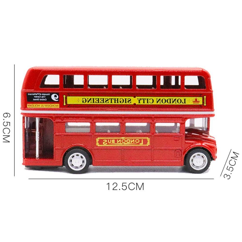 Double Decker Bus Car Model Simulation Pull Back Vehicle Travel Bus Model Children Gift