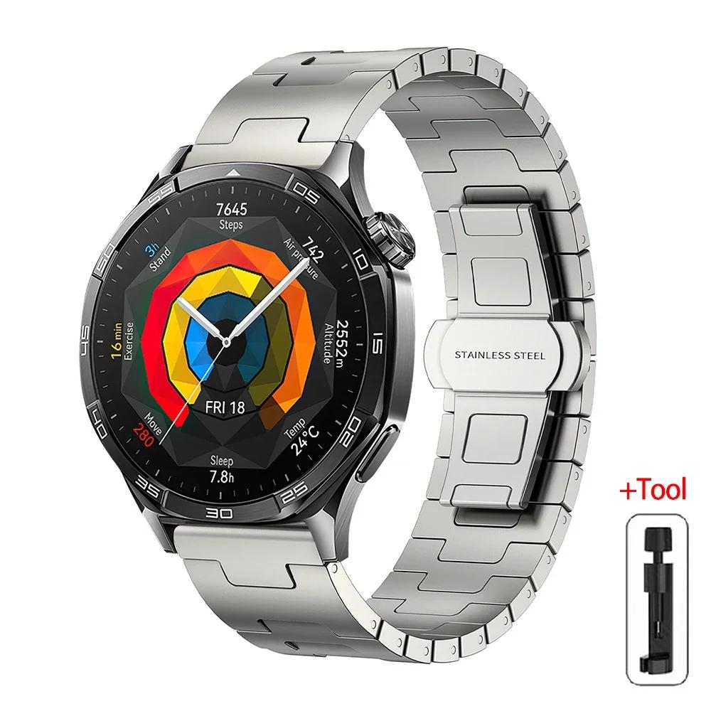 Титановый ремешок для Huawei Watch GT5 Pro GT4/3 4 4 Pro Роскошный браслет из настоящего титана для Amazfit Balance Oneplus Watch 3 2R 22 мм