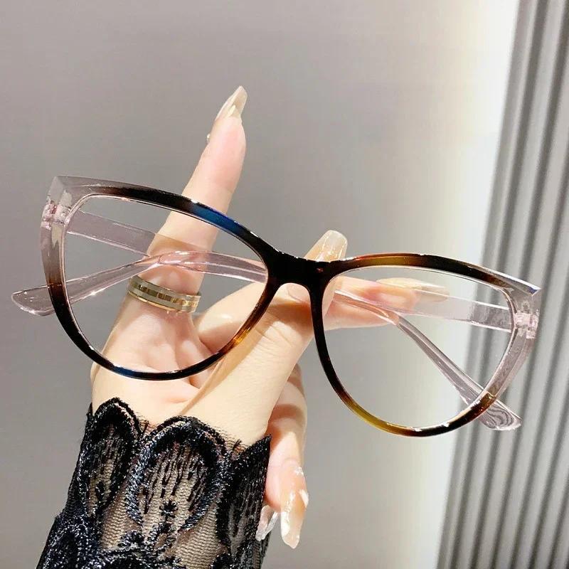 Unisex Cat Eye Blue Light Blocking Near Sight Glasses Luxury Women Men Sqaure Minus Eyeglasses Finished Prescription Myopia