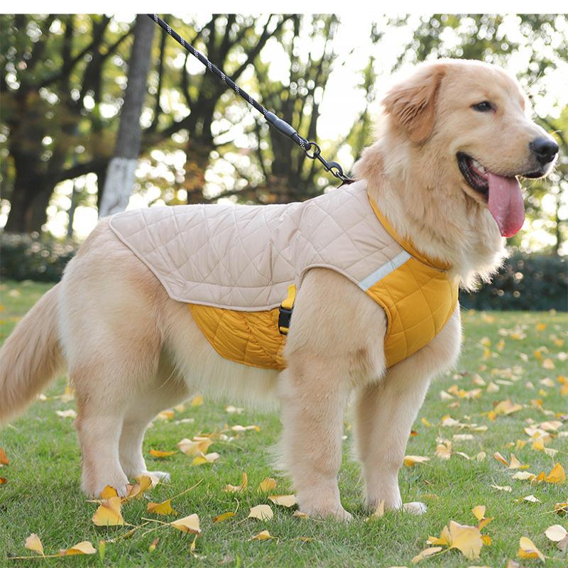 Зимняя теплая куртка для собак, светоотражающая одежда для собак, утолщенное пальто для маленьких, средних и больших собак, костюмы для щенков с D-образным кольцом