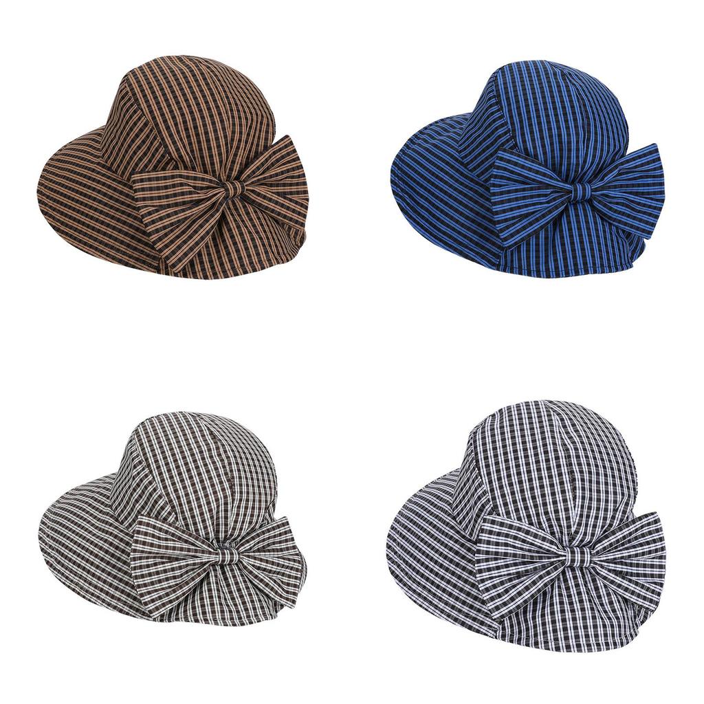 Стильная клетчатая шляпа от солнца с широкими полями для летней защиты от солнца на открытом воздухе