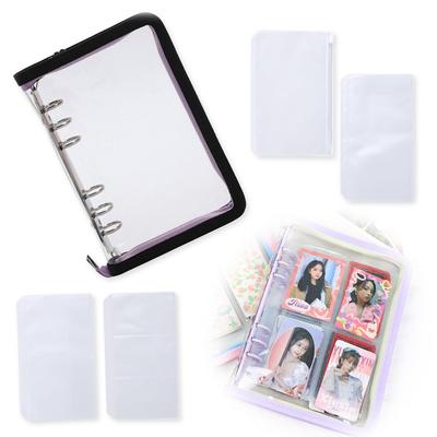 Чехол Noalife Axta Case Oshikatsu Goods Axta Case Oshikatsu Storage Carrying File Case 6 Ring Zipper Case Refill Instax Album Instax Book Refill (Черный/Фиолетовый