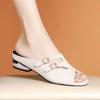 Fish Mouth Open-toed Slippers Women's Summer New Fashion Outer Wear Low Heels Cool Slippers Flat Sandals Versatile Comfortable Casual