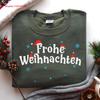 Frohe Weihnachten GerUnisex Christmas SweaT T Shirt Matching Family Trip Holiday Vintage Washed Homme Stretched Slightly Casual